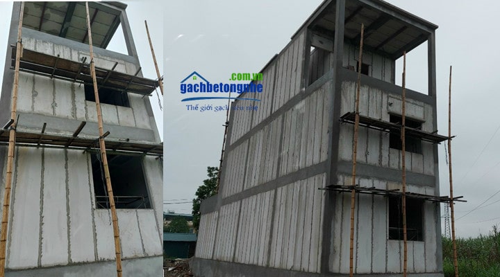 Tấm panel bê tông nhẹ đúc sẵn 3D xây tường bao công trình tại Hà Nội