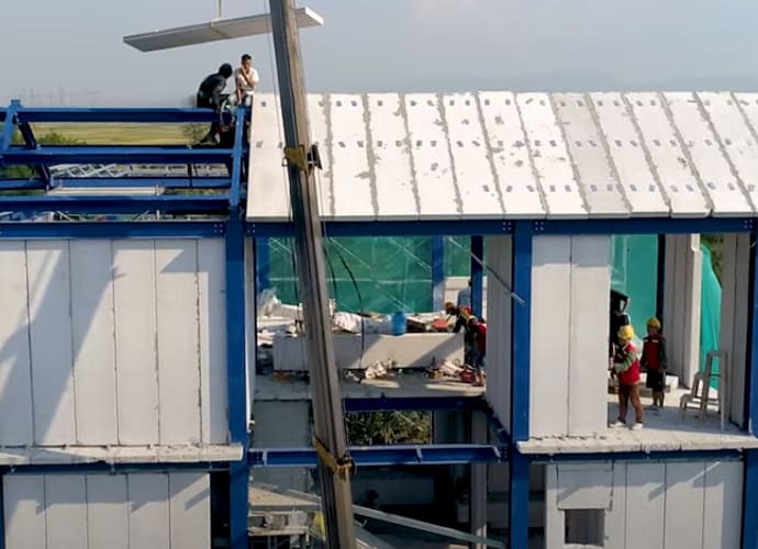 Công trình xây nhà bằng bê tông khí chưng áp tại Hà Nội
