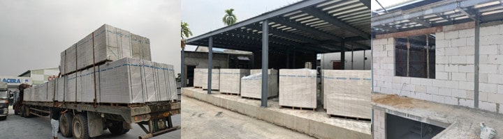 Sản phẩm gạch siêu nhẹ, gạch bê tông nhẹ cấp về công trình ở Phú Thọ