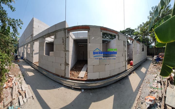 Công trình xây nhà bằng gạch aac tại Thanh Hóa