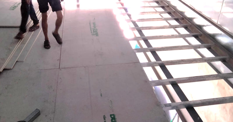 Lắp đặt sàn bê tông nhẹ bằng tấm Cemboard