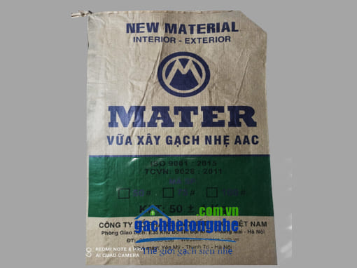 Vữa xây gạch nhẹ AAC Mater, xây tường gạch bê tông nhẹ khí chưng áp