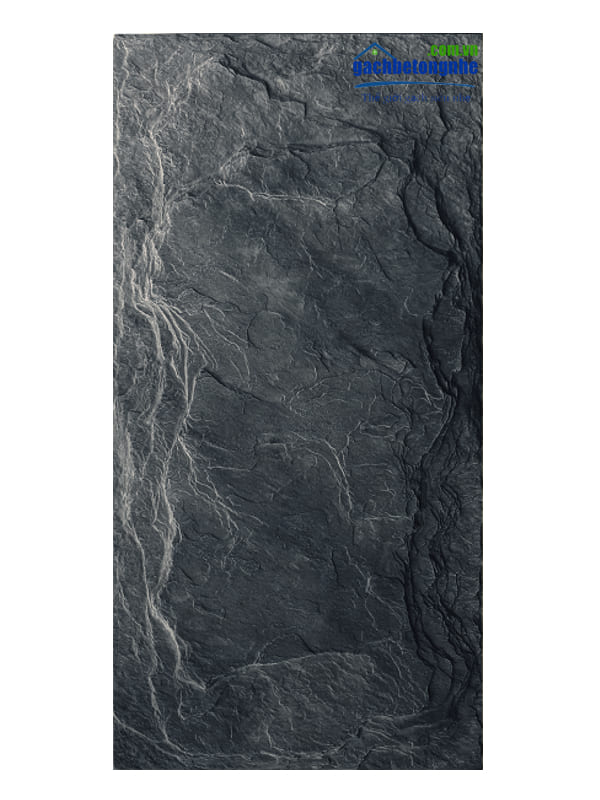 Hình ảnh tấm PU giả đá siêu nhẹ vân thấp, màu xám đen