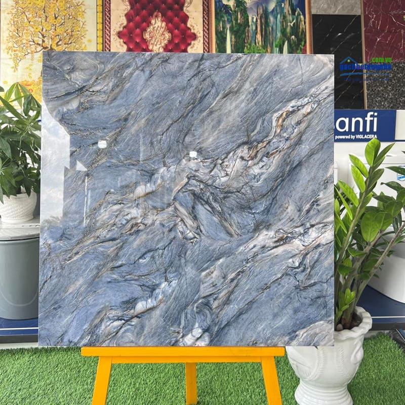Mẫu gạch lát nền nhà màu xanh đá cẩm thạch - GLN-XCT02