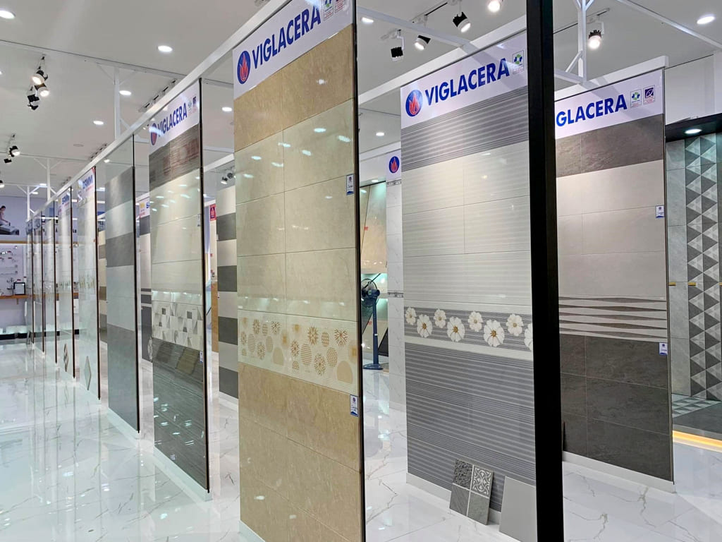Showroom gạch ốp lát Viglacera với các mẫu gạch đẹp hiện đại