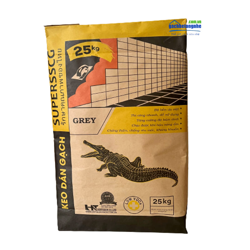Hình ảnh sản phẩm keo Supersscg màu xám - Grey đóng bao 25kg