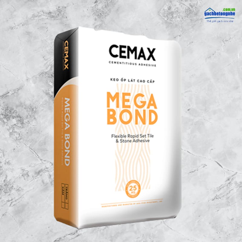 Keo dán gạch Cemax Mega Bond bao bì tiêu chuẩn 25kg