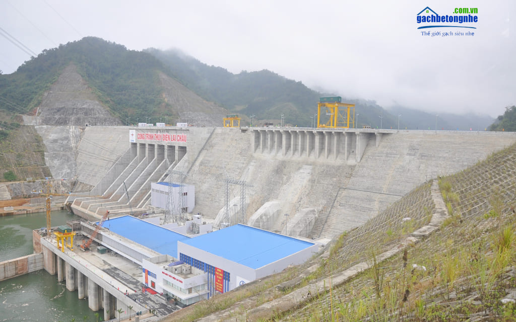 Hình ảnh công trình thủy điện Lai Châu trong quá trình thi công xây dựng